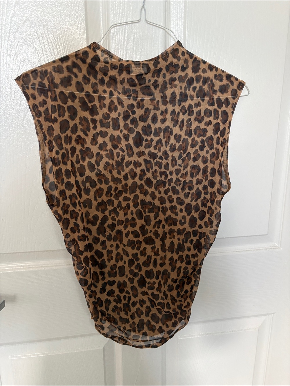 Abercrombie & Fitch Brown Leopard Print Mesh Top